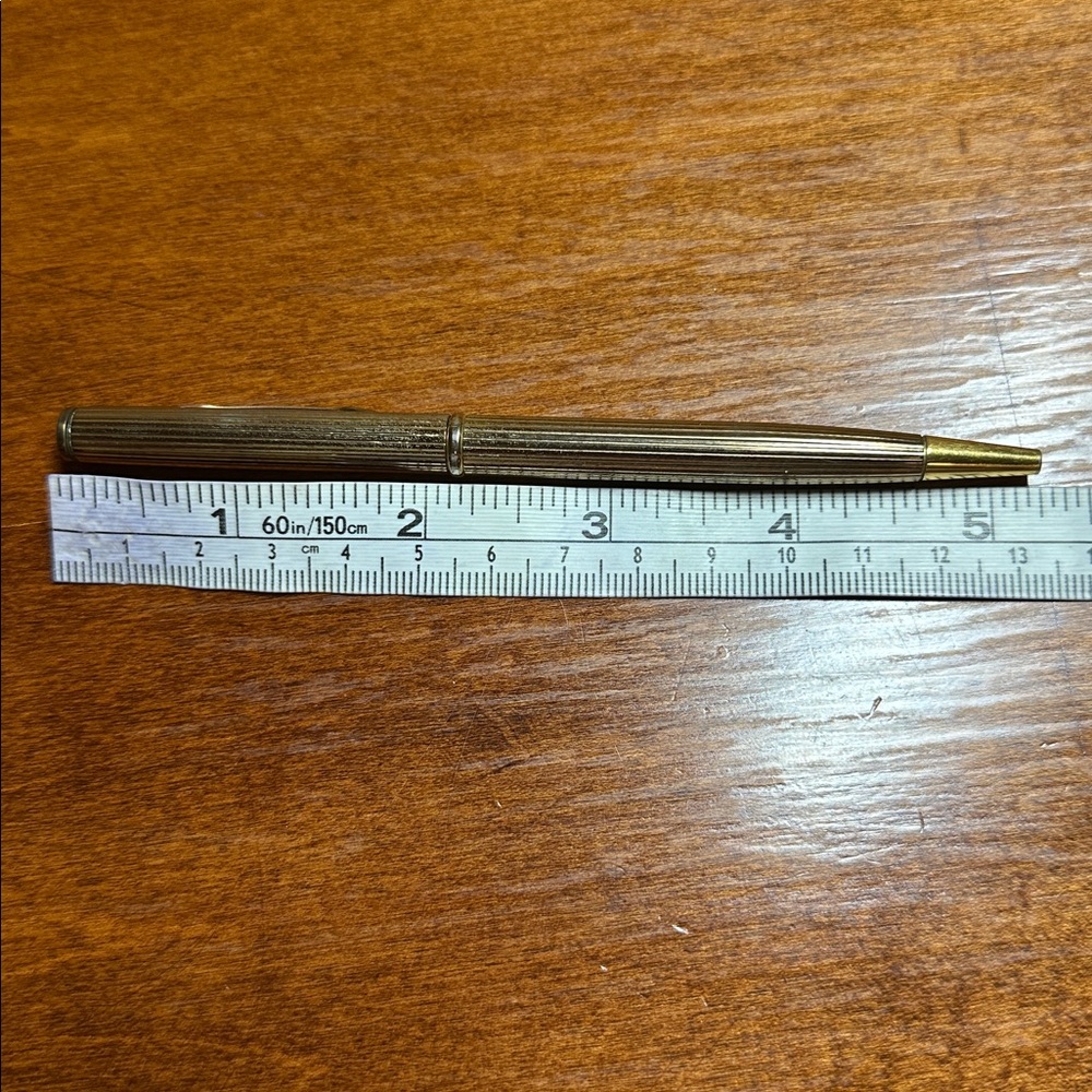 Parker Insignia Prestige Ballpoint Pen Gold Plated Ribbed Cicele Pattern - Picture 3 of 9